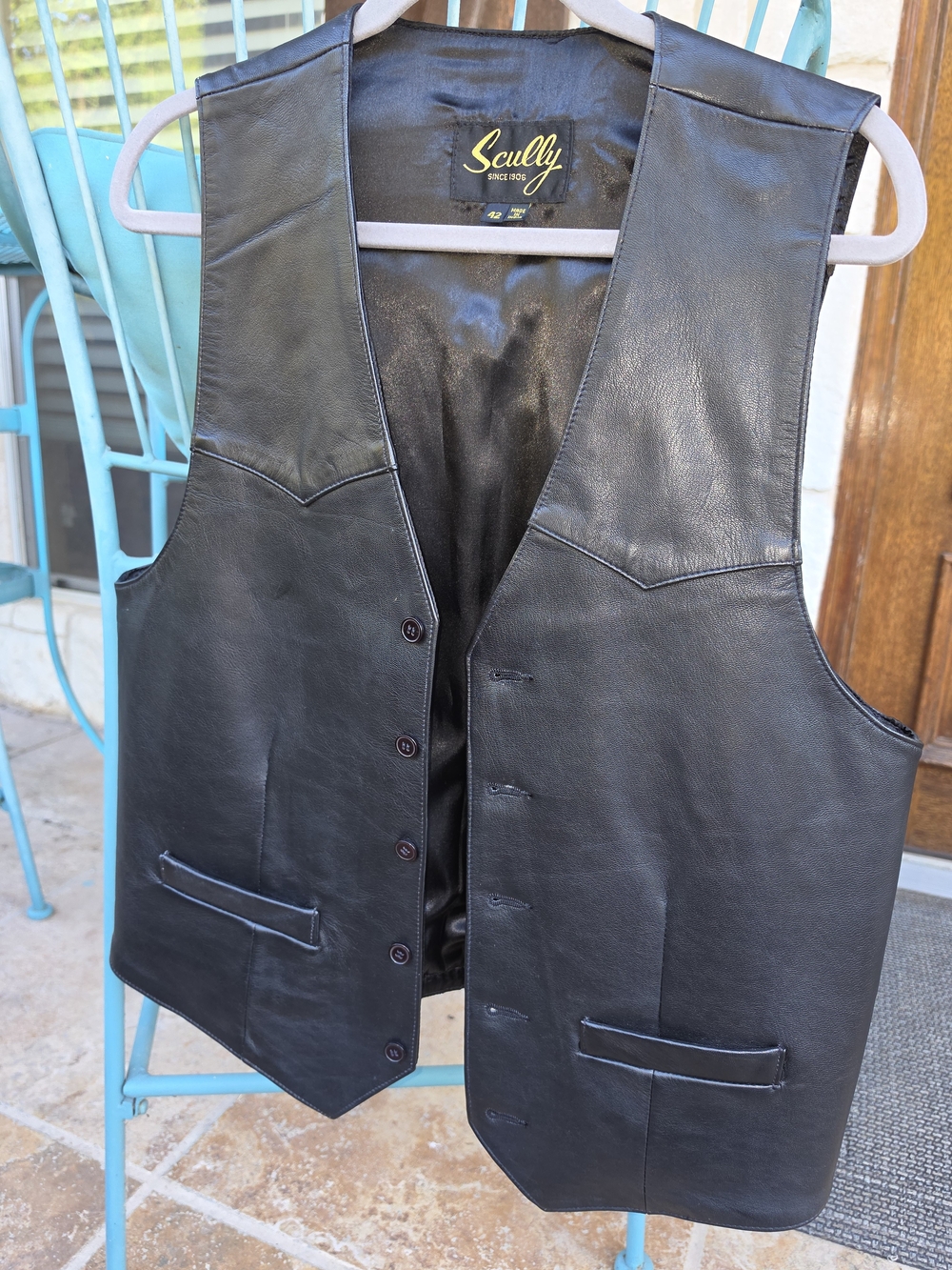 Scully Men's Black Leather Vest